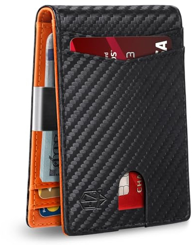 Zitahli Money Clip Wallets for Men,Slim Bifold Wallet 10-12 Cards, Mens Leather Wallet with ID Window,RFID Blocking Thin Minimalist Credit Card Holder,Gifts for Him