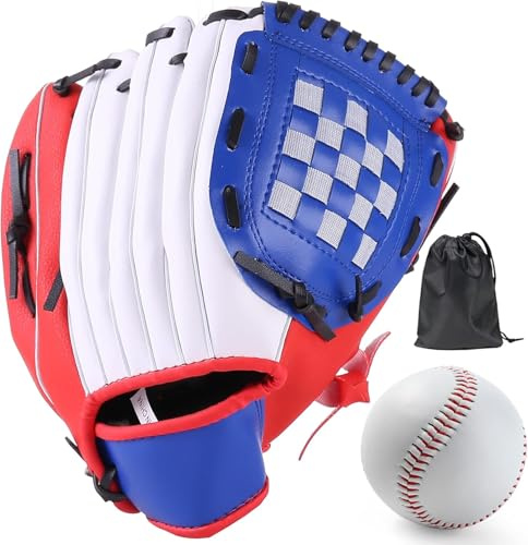 LeapBeast Guanti da Baseball, Brocca Softball Guanti con Morbido Baseball, Solido PU Ispessimento Left Hand Guanti per Bambini/Ragazzi/Adulti Professionale Baseballs Guanto