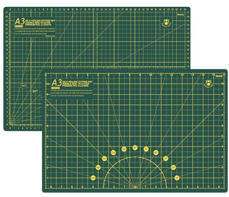 Headley Tools Tapis de découpe auto-cicatrisant, durable, double face, 5 plis, format A3, pour travaux manuels, tissu, matelassage, couture, scrapbooking (30,5 x 45,7 cm, vert)