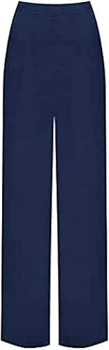 BOOM Prime Women’s Flared Palazzo Trousers Wide Leg Stretch Summer Lounge Pants (as8, Regular, Navy, 20-22)