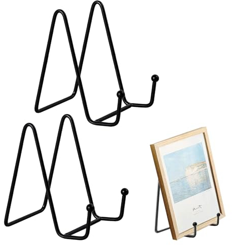 2 pcs Plate Stands for Display,Plate Holder Easel Display Stand,Metal Plate Stands for Display Tabletop Picture Stand,Black Iron Easels for Photo,Pictures,Decorative Plate Dish and Tabletop Art(Black)