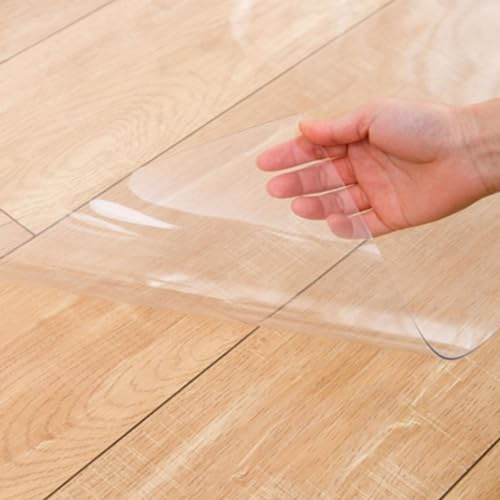 haiyusm Protector de Suelo para Silla de Ruedas - Alfombrilla Transparente de PVC para Suelos Duros - Antiarañazos - Tamaño Grande (Transparent,80cm×120cm)