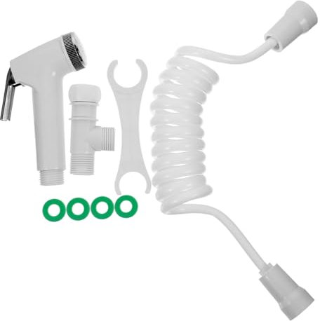 OSALADI Aspersor De Mano De Rocío Para Inodoro Manguera Telescópica y Instalación Blanco