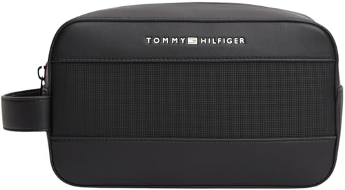 Tommy Hilfiger Herren Kulturbeutel Foundation Washbag mit Reißverschluss, Schwarz (Black), Einheitsgröße