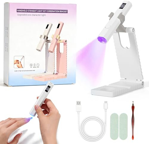 CIOXSOIO Mini Lampada UV LED Unghie, 3W Portatile UV Lampada per Unghie con Supporto, USB Lampada Unghie UV Led, 20/60 Timer Lampada Gel Sciugatura Rapida per Asciuga Unghie Salone di Casa
