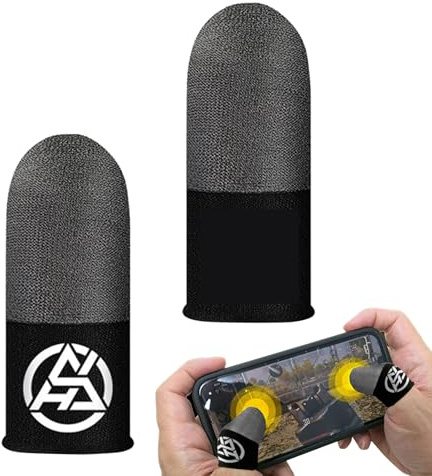 Finger Sleeves - Andningsbara tumskydd | 2- set | mobilspelfingerbarnsängar, smidig pekkontroll, antisvettspeltillbehör för smartphones Surfplattor Esportsspelare [ ] [A