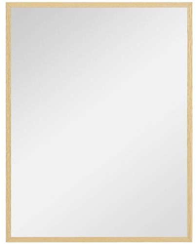 HOMCOM Espejo de Pared Espejo de Baño Rectangular 70x90 cm Natural