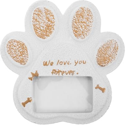 GARVALON Marcador Tumba para Mascotas y Resistente Intemperie, Piedra Conmemorativa de Color Claro 15x15 Cm para Perros y Gatos, Placa Conmemorativa para Jardín, Obsequio Conmemorativo