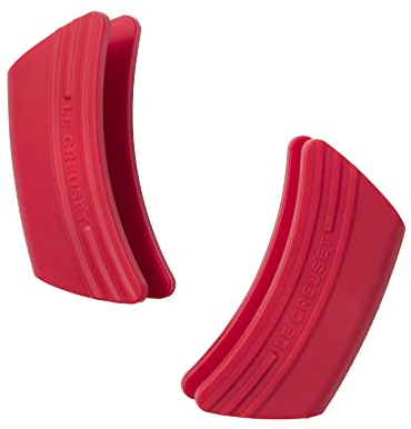 Le Creuset 2er-Set Griffschutz aus Silikon, Anpassungsfähig, Hitzebeständig bis 250°C, Kirschrot, 93010300060000
