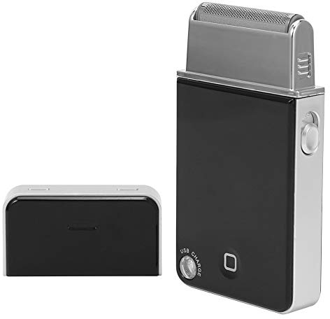 Wasserdichter Herren Elektrorasierer, USB Wiederaufladbarer Rasierapparat mit Ultra dünnem Rasierer für Bart und Koteletten, Präzision-Rasierer, Schwarz