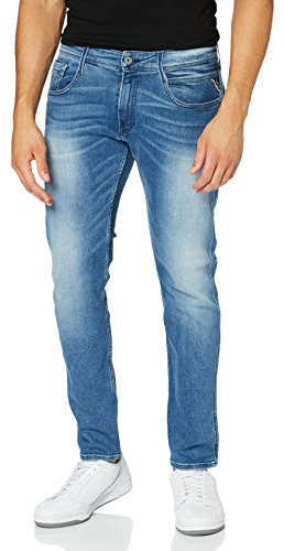 Replay Anbass Slim Fit Jeans con Power Stretch, Azul (Medium Blue 009), W32 x L30 para Hombre