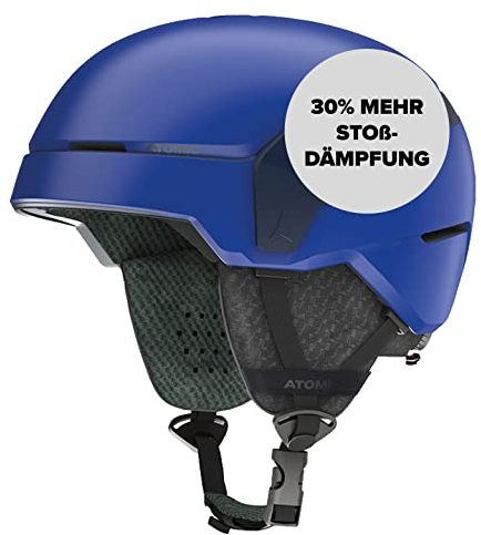 ATOMIC COUNT JR Skihelm für Kinder & Jugendliche - Blau - Größe S - Mehr Sicherheit bei Aufprällen - 360° Fit System für komfortablen Sitz - Kopfumfang 51-55 cm
