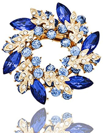 Spilla Elegante per Donna, Sciarpa di Fiori con Diamanti di Imitazione Dorati, Fibbia ad Anello, Spilla Fatta a Mano per Costume, Bouquet da Matrimonio Gioielleria, S, Metallo