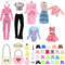 Miunana 2 Vestidos + 2 Vestidos + 2 Pantalones + 2 Trajes de baño + 10 Zapatos + 9 Accesorios para 30 cm 11.5 Pulgadas muñeca