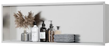 Neodrain Shower Niche Stainless Steel Wall Niche Recessed Single Shelf Shower Storage for Bathroom 90 x 30 x 10 cm