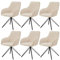 Juskys Drehstuhl Clyde mit Armlehne 6er Set - Esszimmerstuhl modern mit Stoff Bezug - Polsterstuhl Esszimmer - 120 kg belastbar - Stuhl Samt Beige
