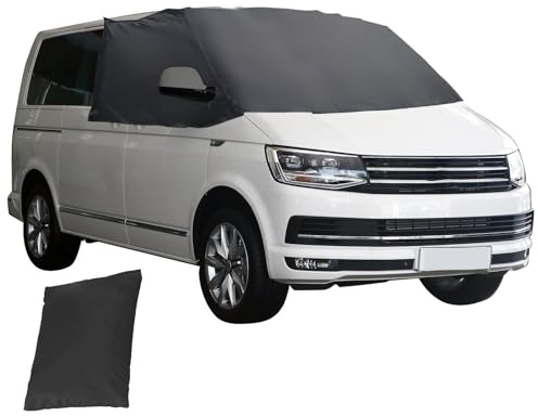 Front Windscreen Wrap Cover for VW T5 2003-2015, 600D Blackout Waterproof Screen Wrap Cover Dustproof Car Windshield Cover Blocking UV Frost Ice Dust