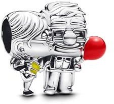 PANDORA Moments 793649C01 Breloque Carl et Ellie en argent sterling, compatible avec les bracelets Moments Disney Pixar, rouge, argent sterling, pas une pierre précieuse