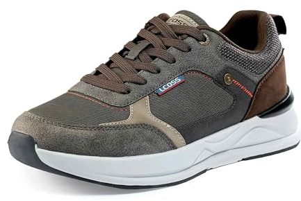 LEOSS ORIGINAL Scarpe con Lacci Uomo Scarpe da Corsa Urbane Scarpe da Ginnastica Autunnali Casual Sneaker Invernali per Walking (Marrone, 42 EU, MLE255075-13)