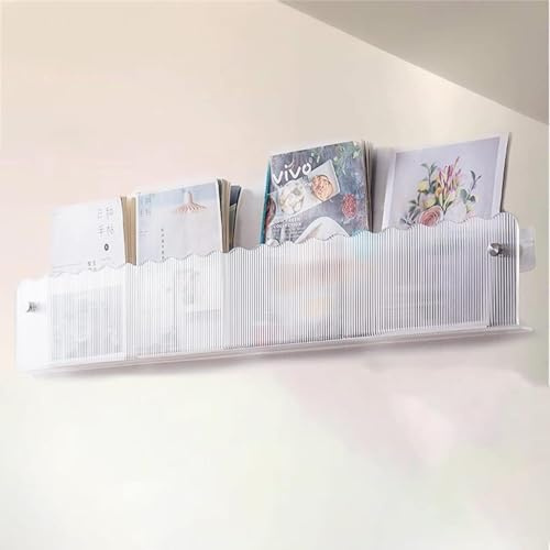 Väggmonterad bok- och tidningsställ, enkel flygblads- och broschyrhylla i akryl, lätt katalogförvaringsställ(100cm(39 3/8))