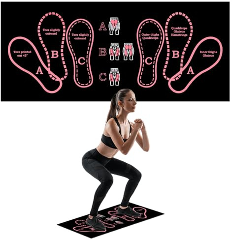 Pink Anti-Slip Squat Mat, Squat Mat with Foot Position Sports Accessories for Home Workout, Anti-Slip & Shock-Absorbing Scientific Design Suitable for Home & Gym Use