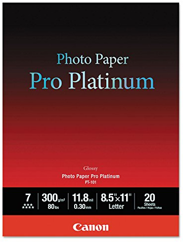 Canon 2768B022 Photo Paper Pro Platinum, 8.5 x 11 Inches, 20 Sheets