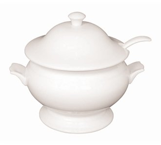 Olympia Whiteware Soup Tureen & Ladle White - 227x250mm
