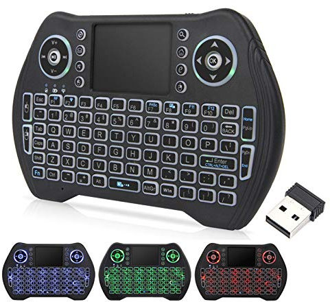 Mini Wireless Keyboard with Touchpad Mouse, 2.4GHz LED Backlit Multi-Media Handheld Android Box Remote Keyboard for Pc, Pad, Xbox 360, Ps3, Google Android Tv Box, Htpc, Iptv, Raspberry Pi