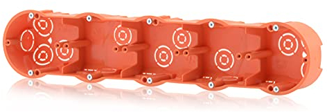 Unterputzdose 5fach Verbindungsdose Schalterdose Fräsloch Ø 68mm, Höhe 46mm, Orange IP30 650°C für die Geräte Montage, Ohne Schrauben