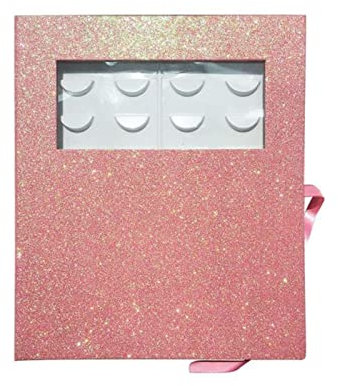 Eyelashes Storage Book Glitter Paper False Eyelashes Storage Container Salon Lashes Holder for Travel Storing False Eyelashes