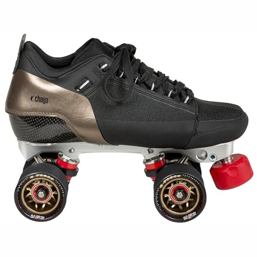 Chaya Rollschuhe Eclipse - Roller Skates für Damen und Herren im Retro-Look für Roller-Disco - Roll-Schuhe in Schwarz/Bronze