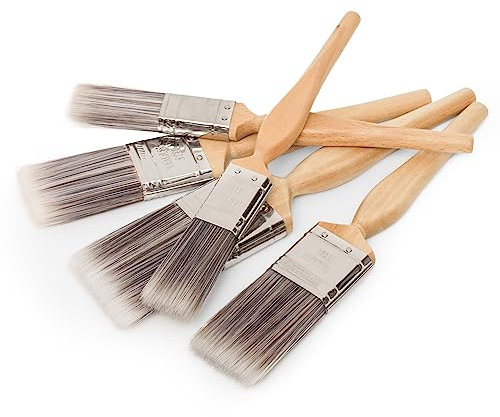 Platinum Paint Brush Set Of 5 Paint Brushes Of Sizes 1, 1.5, And 2 For Furniture Paint, Fence Paint & Wall Paint With No Bristle Loss Wooden Paintbrush For DIY, Indoor & Outdoor Painting