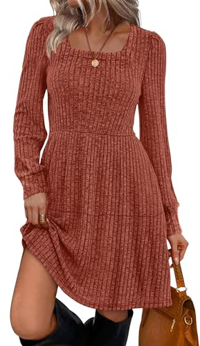 Sweater Dress for Women Long Sleeve Aline Bridal Shower Fall Clothes 2025 Trendy XL Caramel