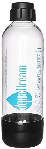 AQUADREAM - Botella para burbujeador de agua, color negro, 1,1 L