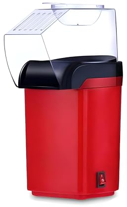 SIDRAL - Palomitera 1200W Para Hacer Palomitas en 2 Minutos - Palomitero Electrico que Incluye Taza Medidora - Haz Unas Deliciosas Palomitas con el Palomitero Aire Caliente (Rojo)