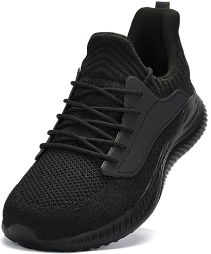 Men's Wide Sneakers - Slip-on Tennis Shoes, Lightweight Breathable Comfortable Running Shoes for Athletic Workout, Gym, Jogging and Casual Wear - Wide Width All Black Size 13