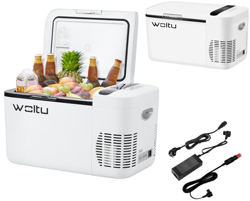 WOLTU Kompressor Kühlbox 22L Auto Kühlschrank, Elektrisch 12 V 230 V, Gefrierbox -20 ℃ bis 20 ℃ mit LED-Display USB-Anschluss, tragbare Gefrierschrank für Reisemobil Camping, mit Adapter für Kühlbox