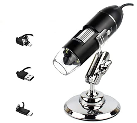 Accessori per microscopio, regolabili, 160. 0 x 2 MP, 8 LED, microscopio digitale portatile, durata e prestazioni affidabili (3 in 1 mini staffa, 1000X)