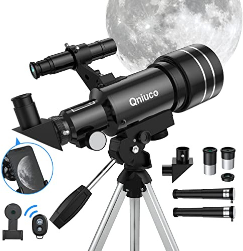 Telescopio Astronomico per Bambini Adulti, 70 mm Apertura 400mm AZ Telescopi Rifrattore per Principianti Astronomia, HD Telescopio Portatile con Adattatore Telefonico (40070)