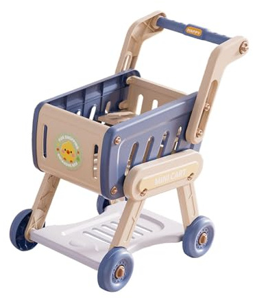Colcolo Kids Shopping Cart, Kitchen Playset, Early Learning,Realistic,Role Playing Game Creative Pretend Play Set, Blue