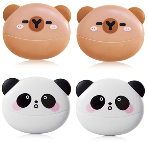 CEJAS 4 Pezzi Gomma da Cancellare Bambini, Gomma per Penna Gel Cancellabile Kawaii e Normale per Matita, Gommas a Doppio Uso - Design Carino del Panda & Capibara