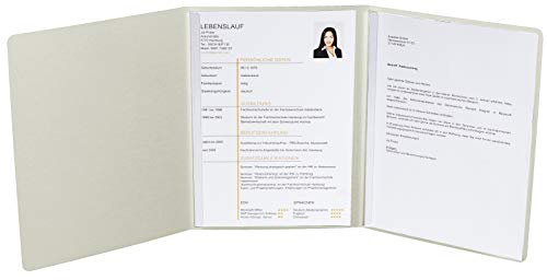 Exacompta 49201B - Cartella per candidature Prestige (3 pezzi con 2 binari di serraggio, capacità 30 fogli in cartone Manila-lino, 400 g, DIN A4, 21 x 29,7 cm), colore: Nero