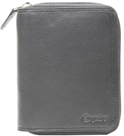 Esquire Duo Damen Geldbörse I Leder 10 cm, schwarz, M