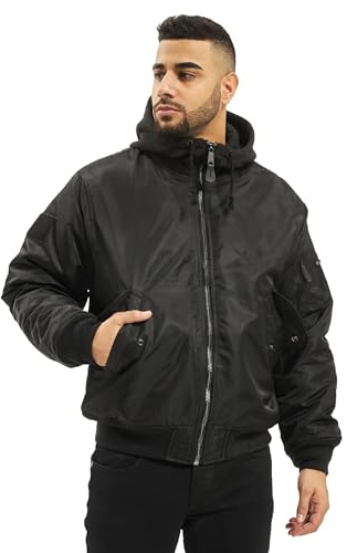 Brandit MA1 Sweat Hooded Jacket, Color: black, Size: 5XL