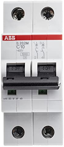 ABB 2 cds272001r0104 Système Pro M Compact miniature Circuit Breaker, 2 pôles, type C, 10 A Courant nominal, 88 mm H x 35 mm W x 69 mm D