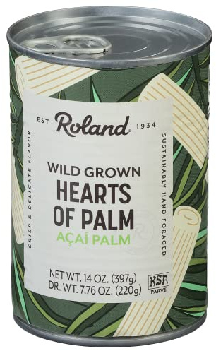 Roland Foods Canned Premium Hearts of Palm, 14 Ounce Can, Pack of 4