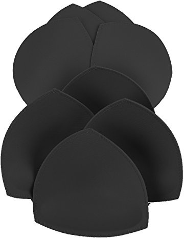 SERMICLE Inserti per Reggiseno, 4 Paia, Imbottitura per Reggiseno Sportivo A/B o C/D, Coppa D/E Beige o Nero, Bianco Opzionale, Nero Scuro., A/B