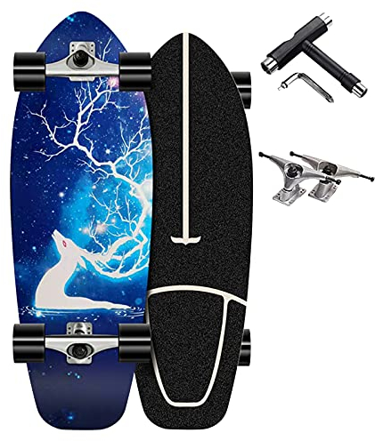 32 inch Adultos Monopatín Niño Niñas Cruiser Skateboard Longboard Profesional Adolescentes Retro Completas Boards Niños Mini Penny board 8 capas Arce Skateboard ABEC-11 Rodamiento de bolas PU Ruedas,A