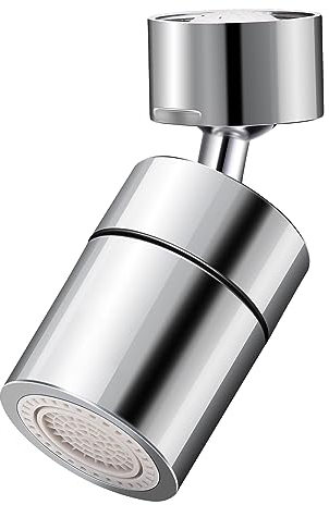 Hangrui Faucet Tap Aerator, Dual Function 360° Rotation Swivel Tap Spray Head Water Saving with Soft Bubble Stream and Strong Sprayer for Kitchen Sink Bathroom (FM22)