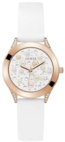 GUESS Damen Analog Quarz Uhr mit Silikon Armband GW0381L3